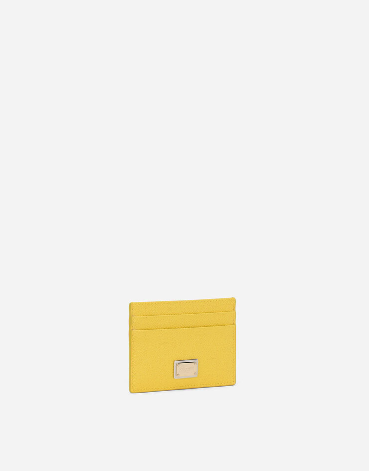 Dolce & Gabbana Dauphine calfskin card holder Yellow BI0330A1001