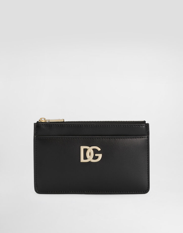 Dolce & Gabbana Tarjetero en piel de becerro con logotipo DG Negro BI1261AW576