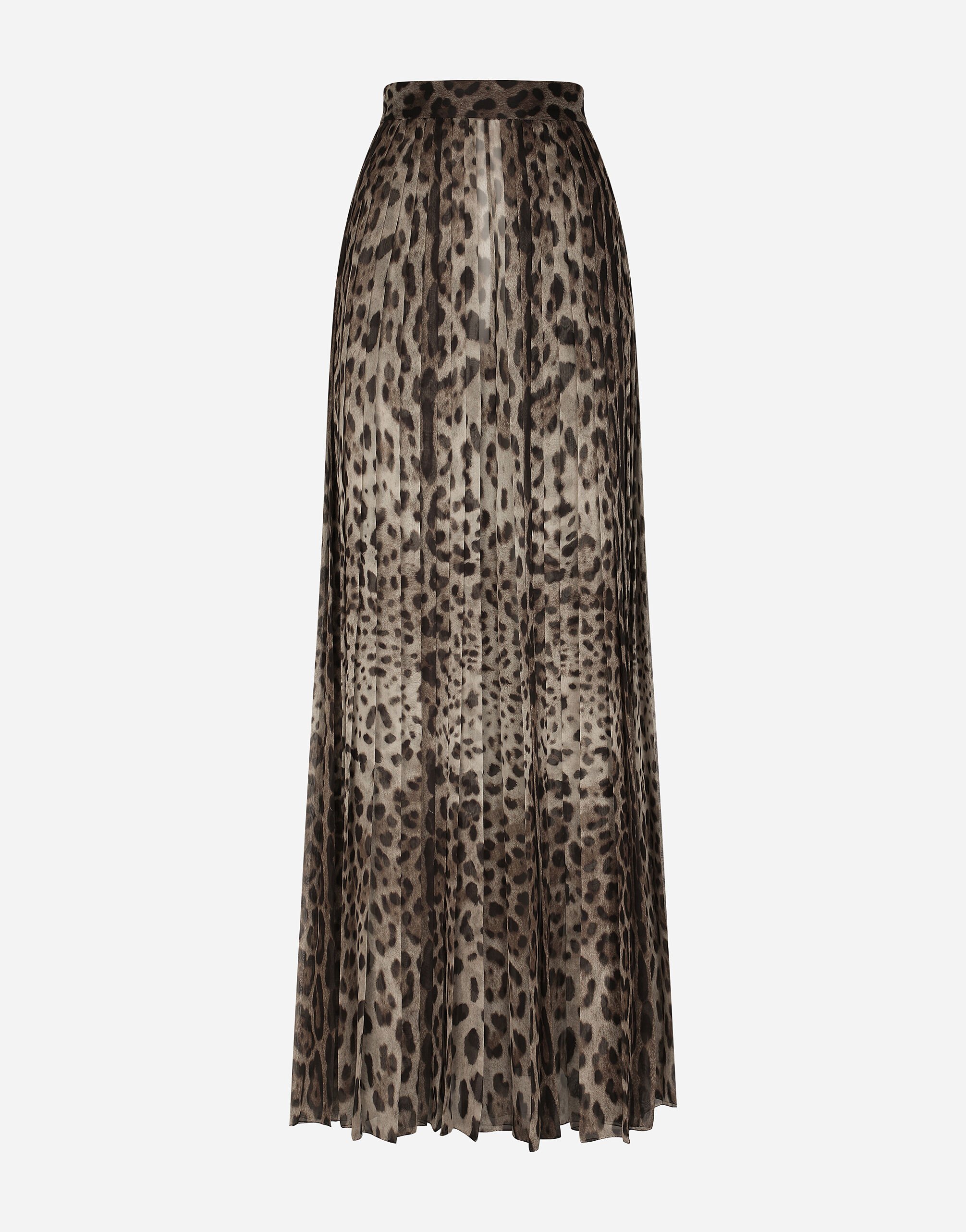 Dolce&Gabbana Leopard-print chiffon culottes Black F6DKITFU1AT