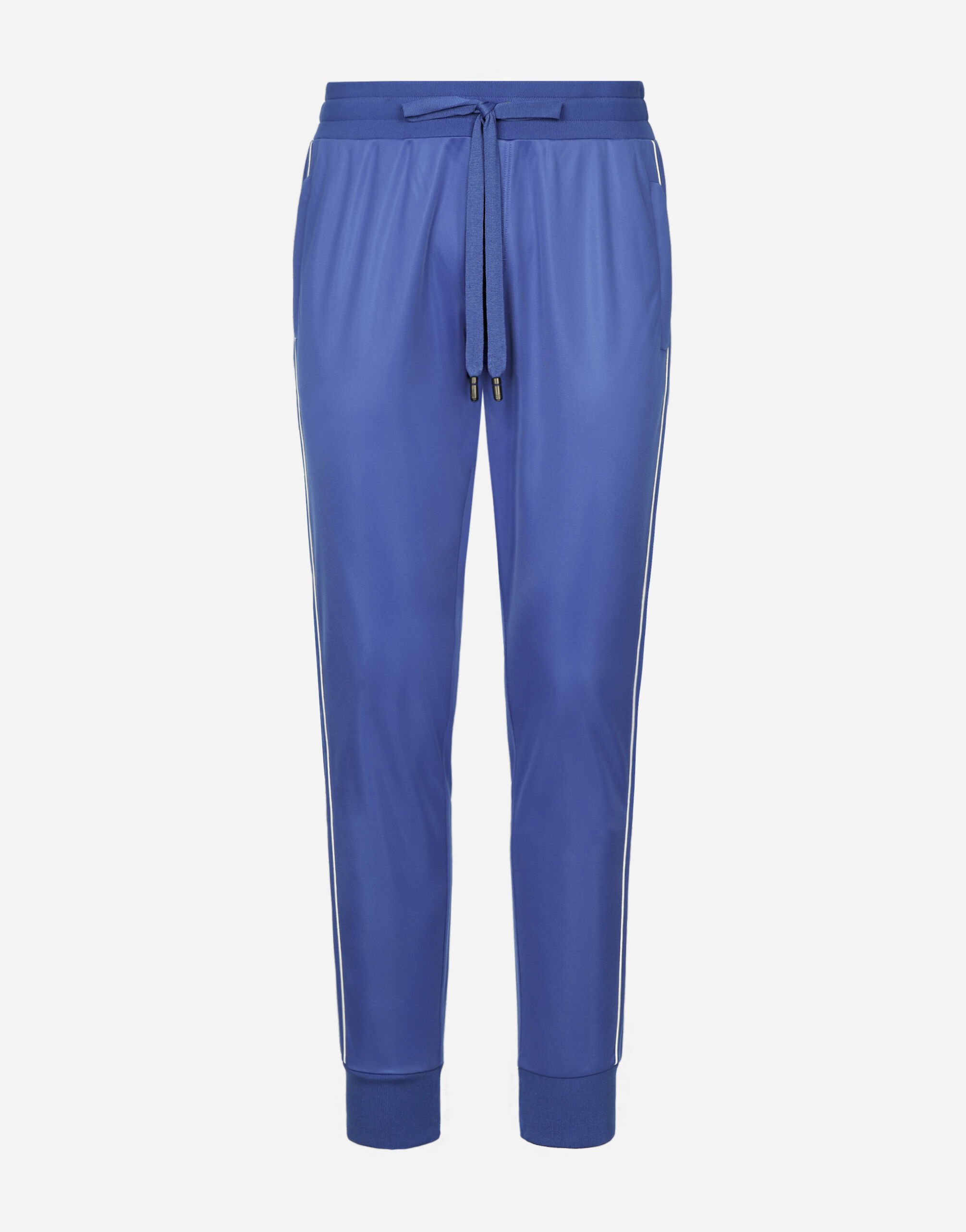 Dolce&Gabbana Triacetate jogging pants with bands Blue G8PL4TG7F2H