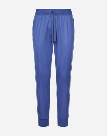 Dolce&Gabbana Triacetate jogging pants with bands Blue G8PL4TG7F2H