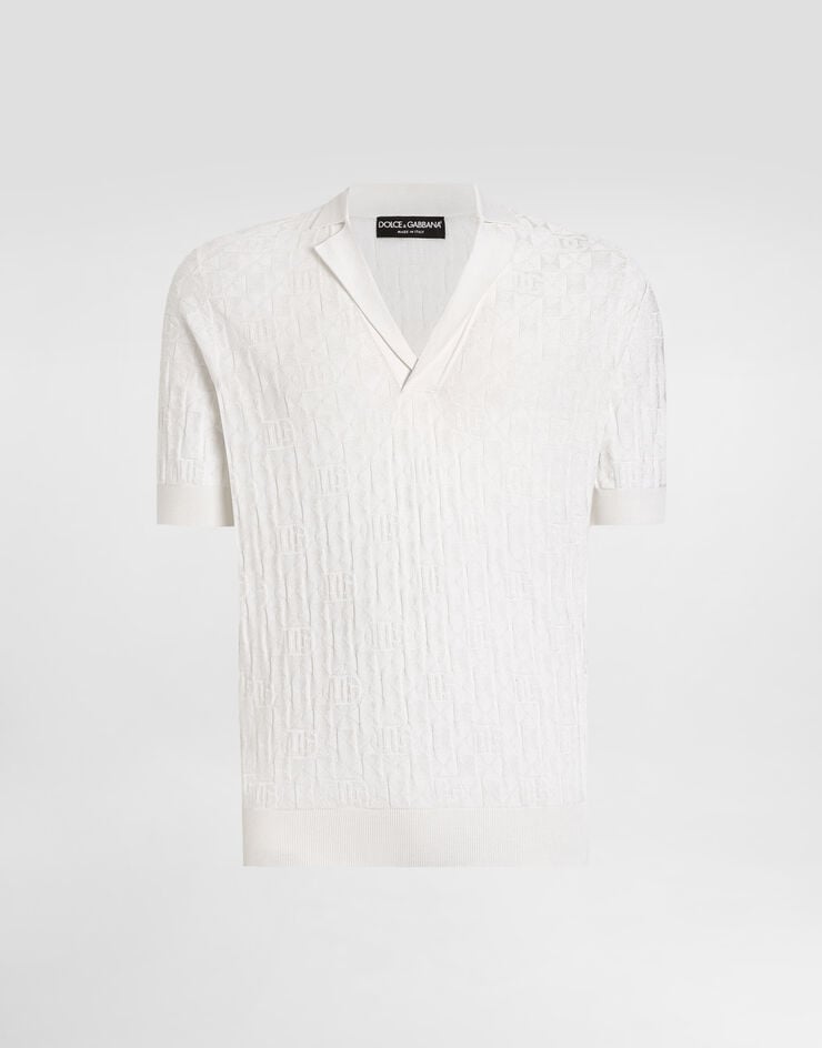 Dolce & Gabbana Трикотажное поло из шелка чулочной вязки белый GXZ76TJBSLX