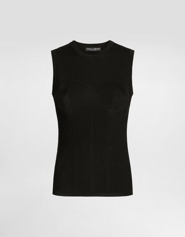 Dolce & Gabbana توب من تريكو Black FXTA3TJAIR5