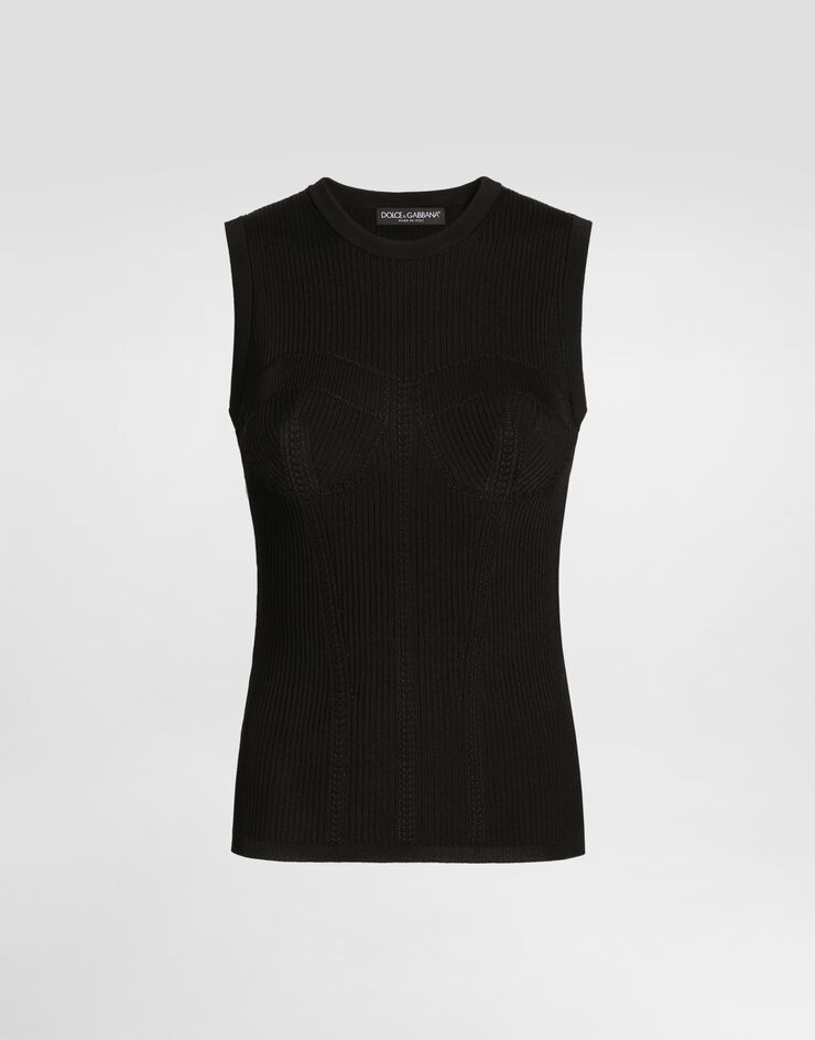 Dolce & Gabbana توب من تريكو Black FXTA3TJAIR5