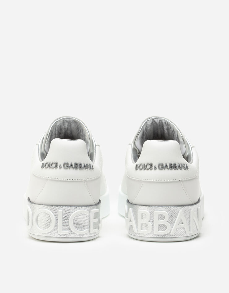 Dolce & Gabbana Сникеры Portofino из телячьей кожи с эффектом наппы СЕРЕБРИСТЫЙ CK1544AX615