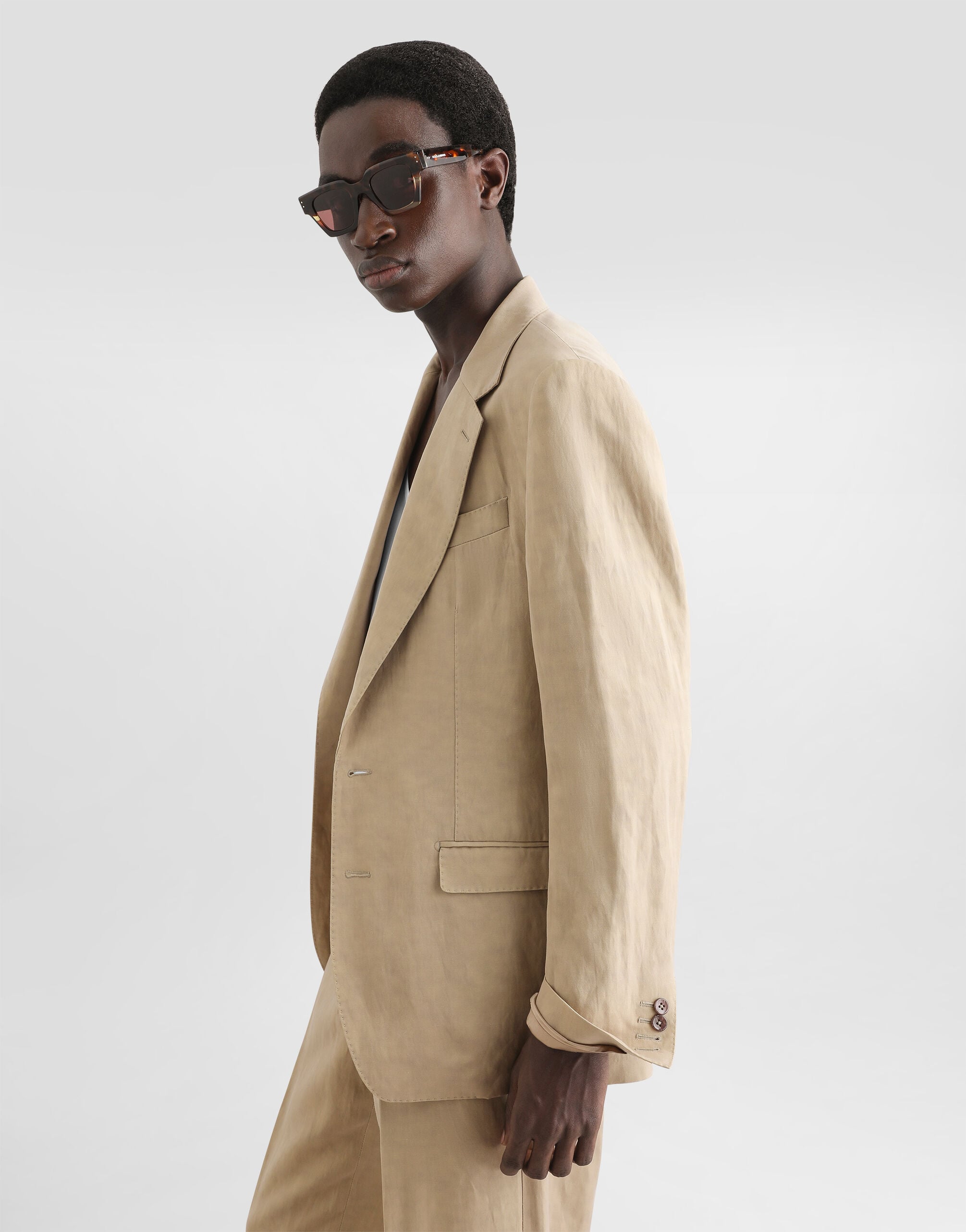 Martini light single-breasted linen jacket in Beige for Men
