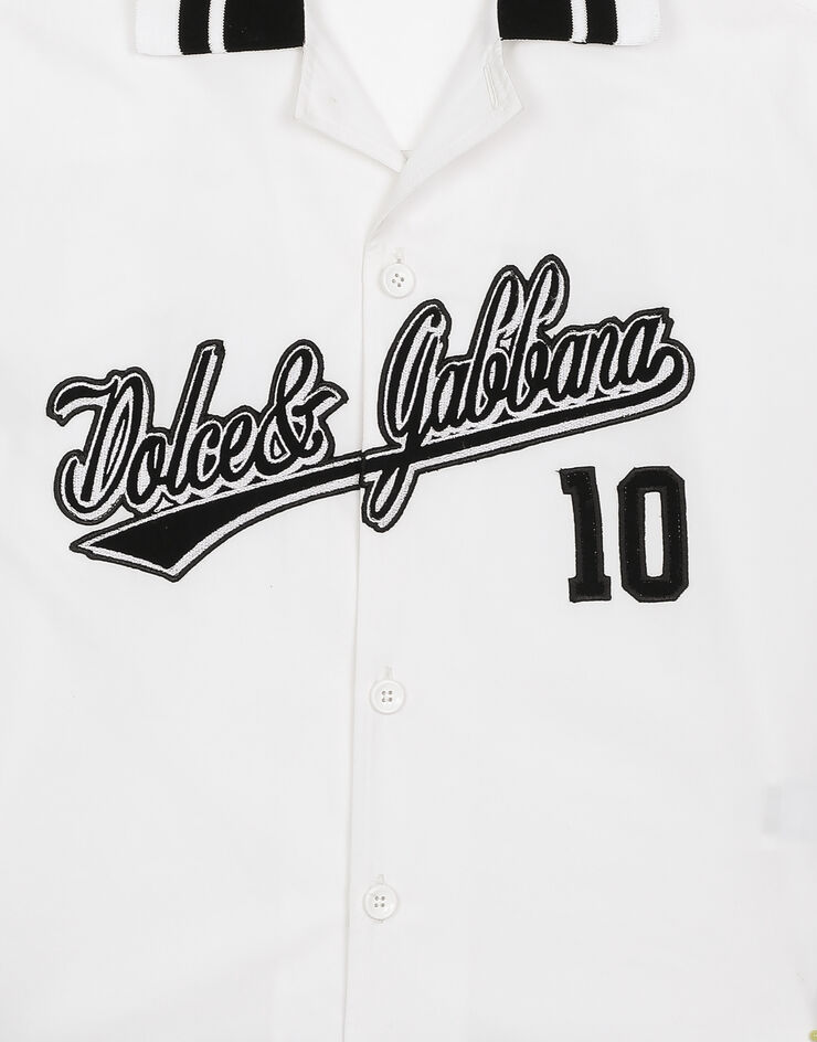 Dolce & Gabbana Camicia in popeline con patch Bianco L44S04G7L6V