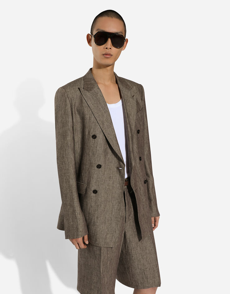 Dolce & Gabbana Chaqueta Taormina de lino con botonadura doble Multicolor G2NW1TFU4L0
