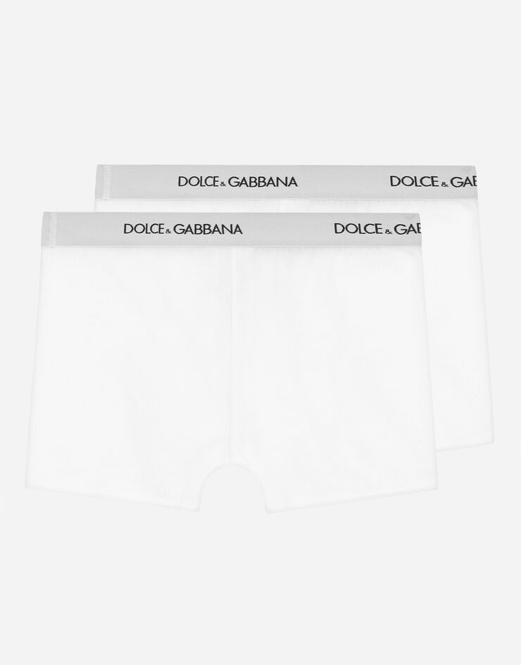 Dolce & Gabbana Bi-pack boxer in jersey con elastico logato White L4J701G7OCT