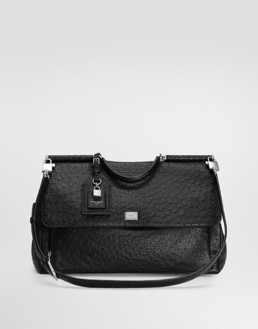 Dolce & Gabbana My Sicily ostrich leather handbag Black BM2757B8K00