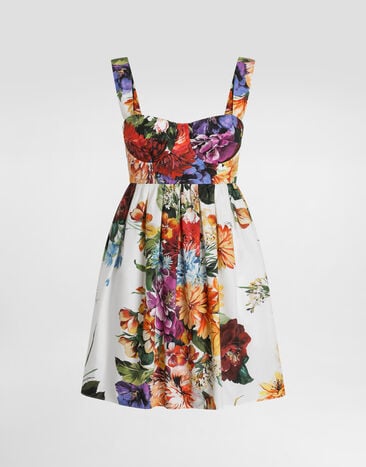 Dolce & Gabbana Kleid aus Popeline mit Bouquet-Print Drucken F6TZXTHS5TR