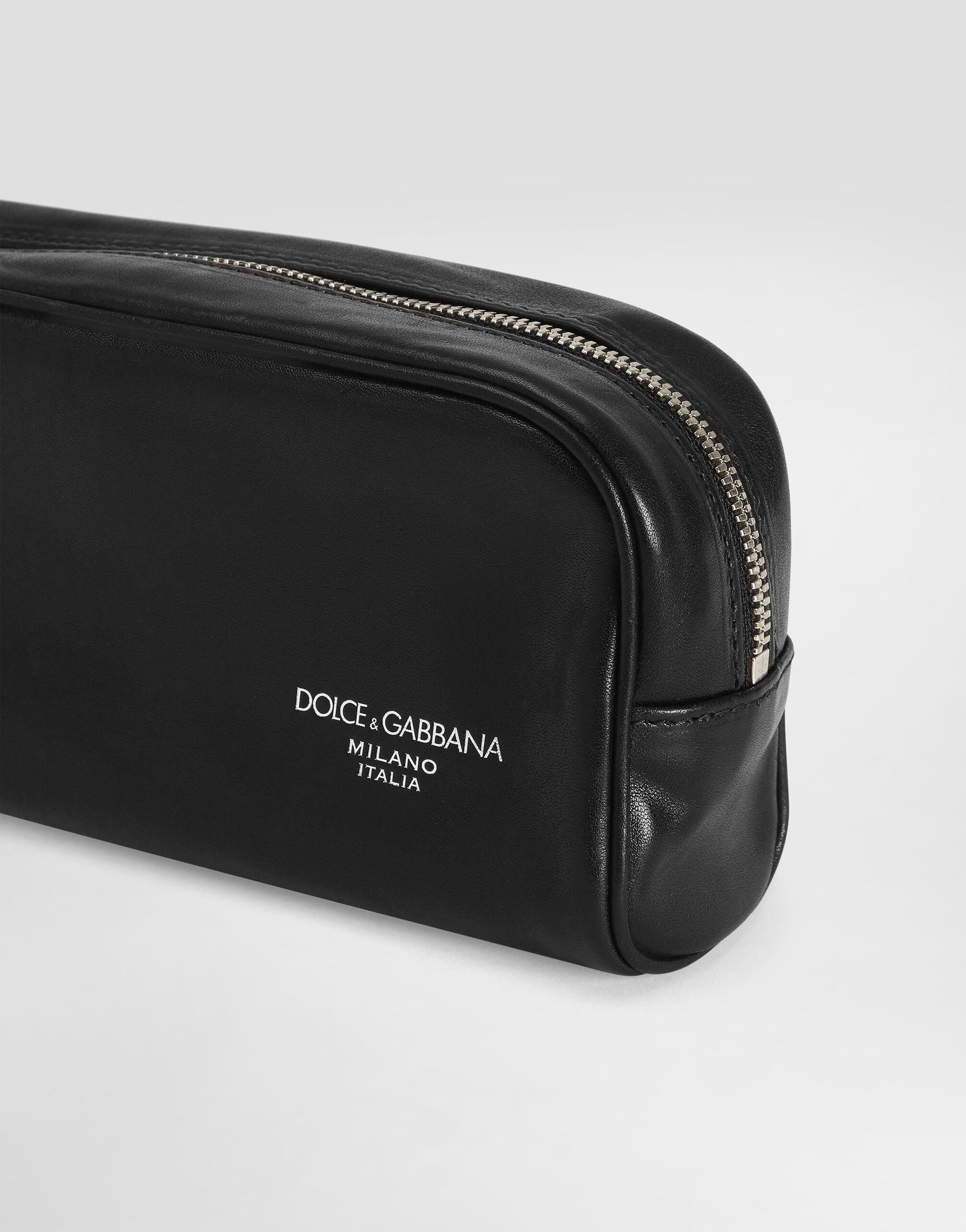 Tempesta calfskin necessaire in Black for Men | Dolce&Gabbana®