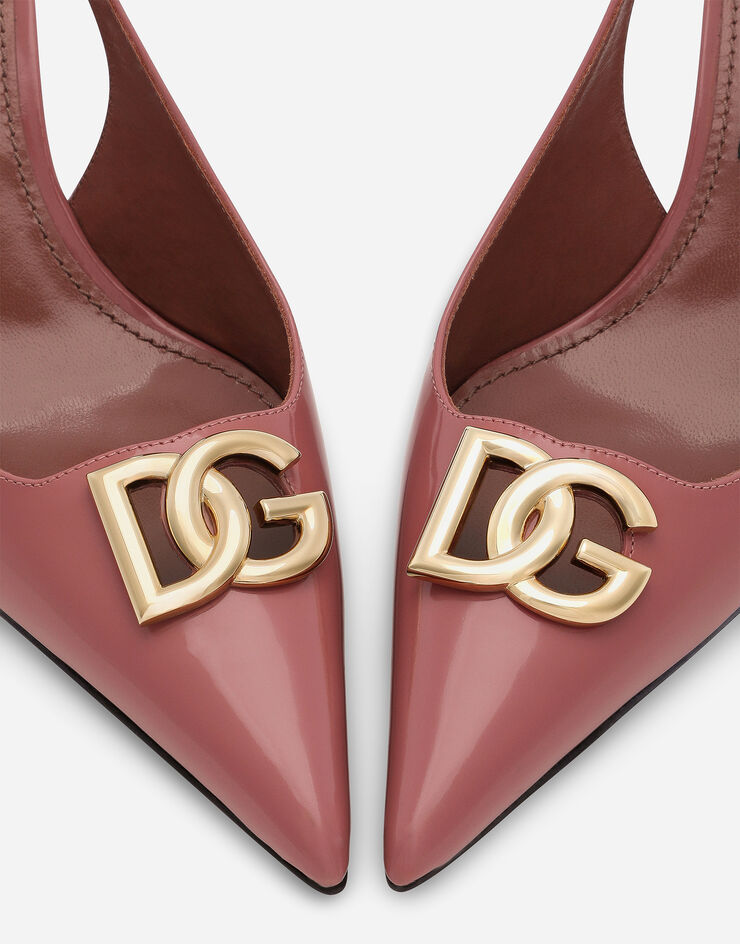Dolce & Gabbana Zapato destalonado en piel de becerro brillante Rosa CG0710A1037