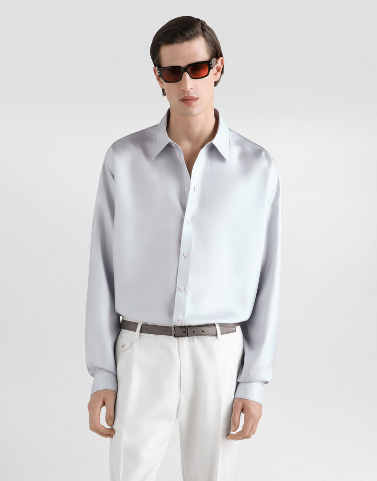 Dolce & Gabbana Hemd aus seidentwill Grey G5OE4TFU1XB