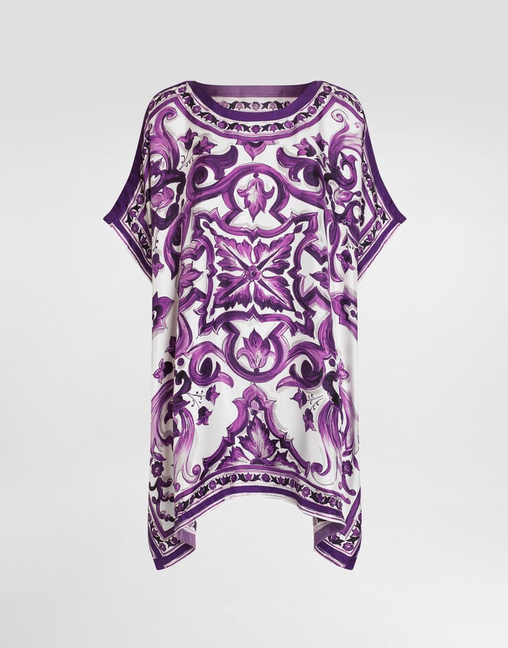 Dolce & Gabbana Majolica-print twill caftan Multicolor F6TTETHI1TK