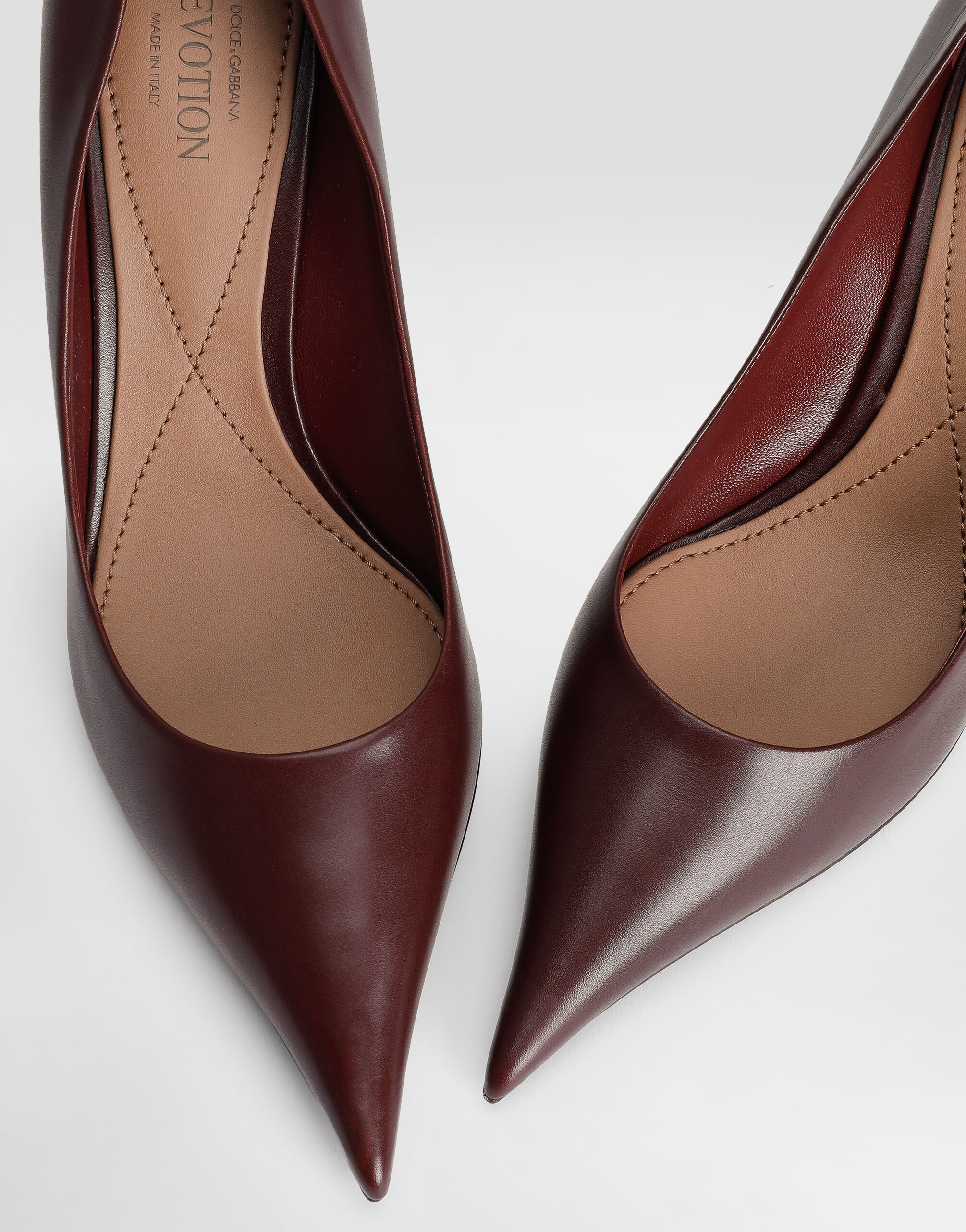 Devotion calfskin pumps in Bordeaux for Women | Dolce&Gabbana® US