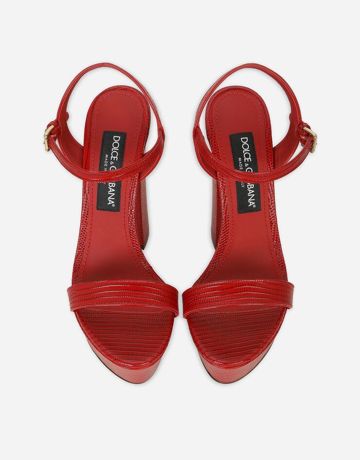 Dolce&Gabbana Calfskin platform sandals Red CR1340AS818