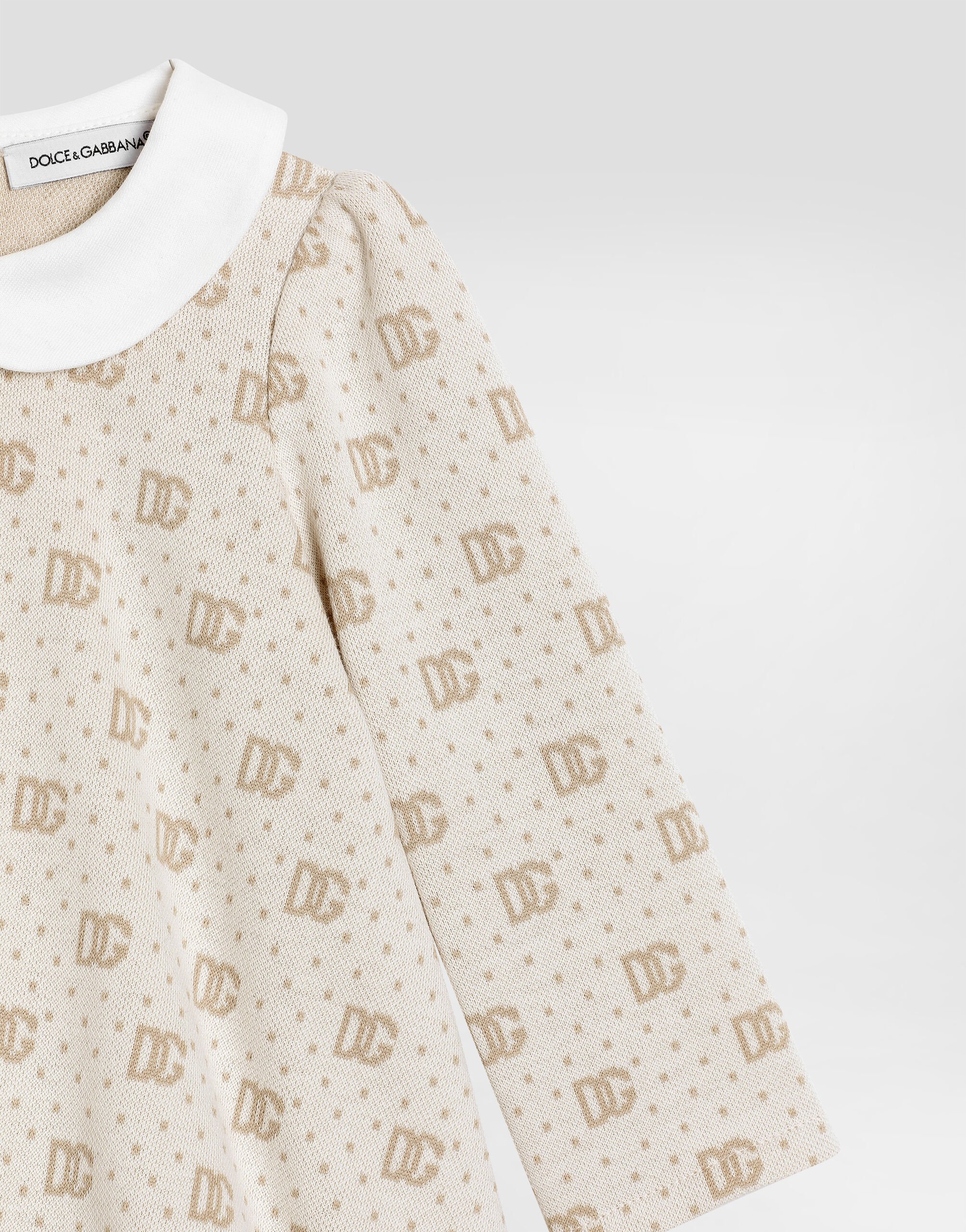 Jacquard knit dress with DG logo and polka dots in Jacquard knit dress with DG logo and polka dots in