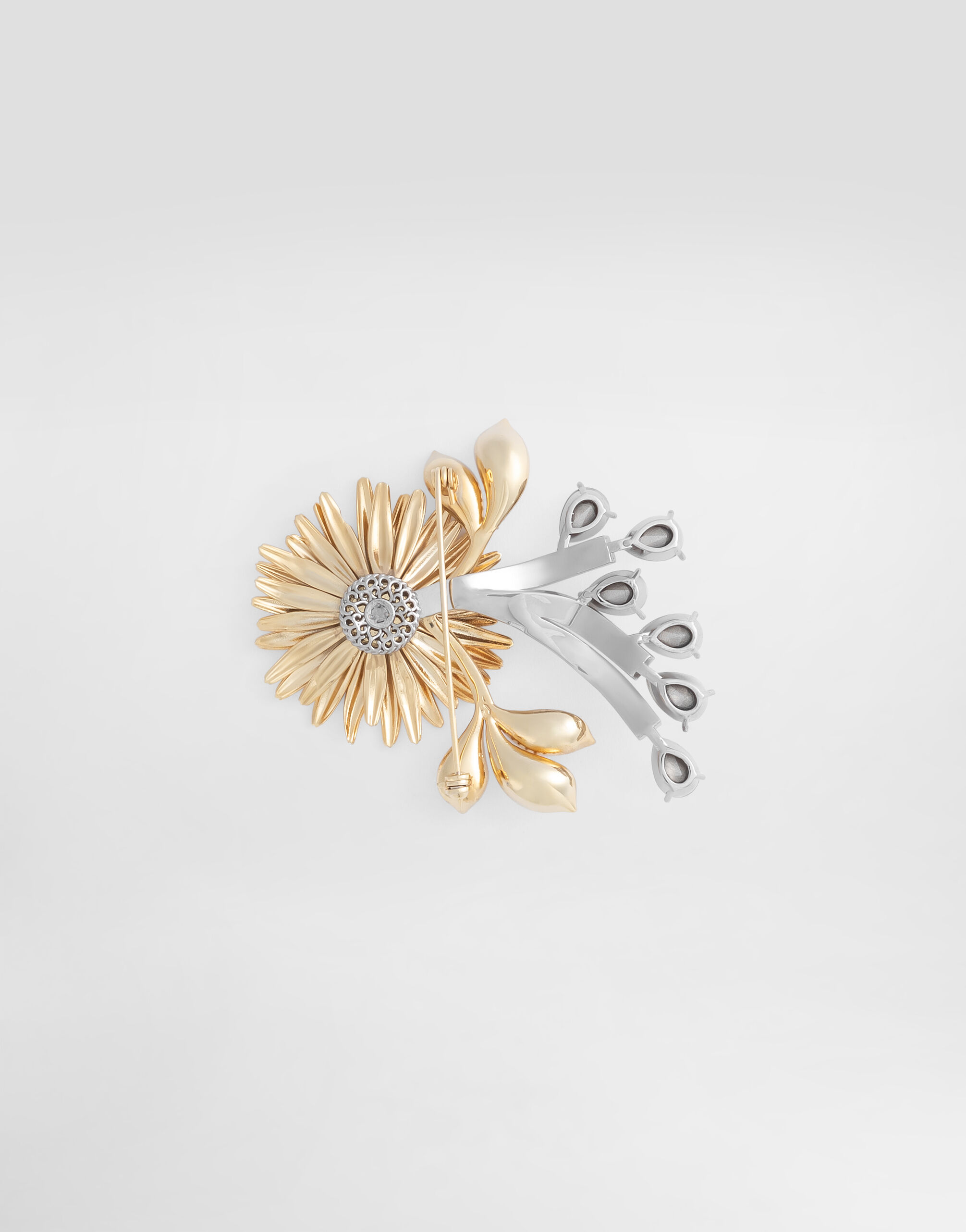 Flower brooch with rhinestones in Multicolor for Men