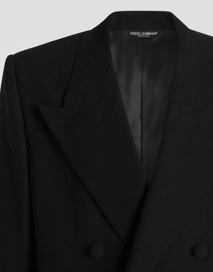 Dolce & Gabbana Chaqueta cruzada Sinatra en jacquard de lana Negro G2VR4TFJ2CN
