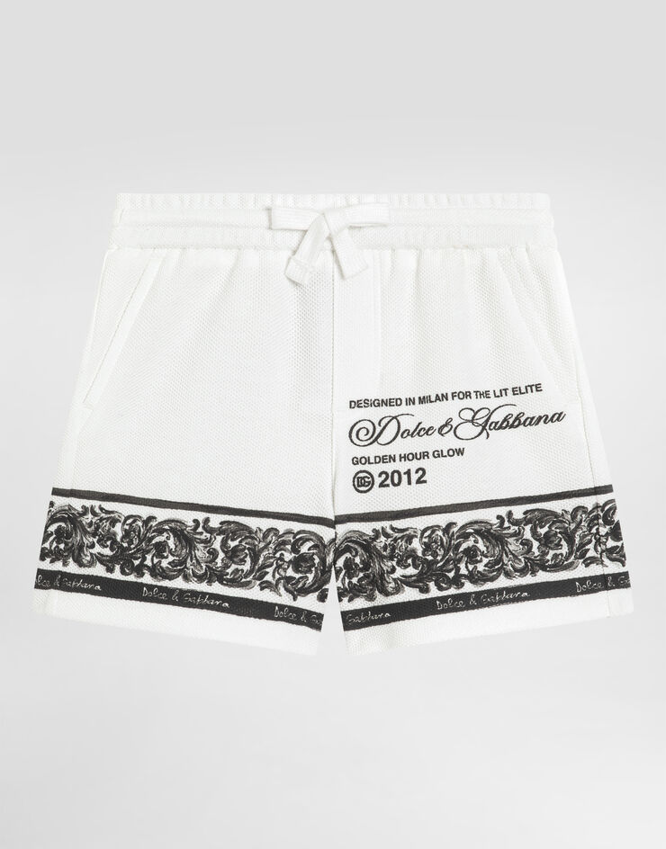 Dolce & Gabbana Majolica-print double piqué bermuda shorts Multicolor L1JQV8II7HN