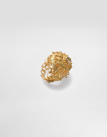 Dolce & Gabbana Filigree Ring 18-carat yellow gold and aquamarine Gold WRJP1GWAQ01