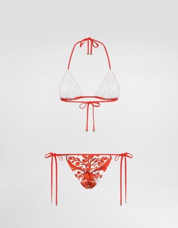Dolce & Gabbana Majolica-print bikini Multicolor O8A23JONO19