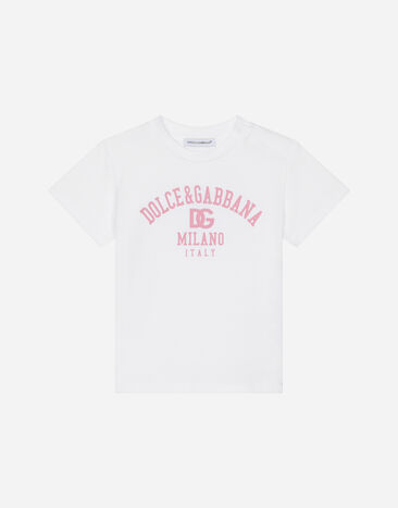 Dolce & Gabbana Jersey T-shirt with DG logo print Multicolor L1JTEVG7G3V