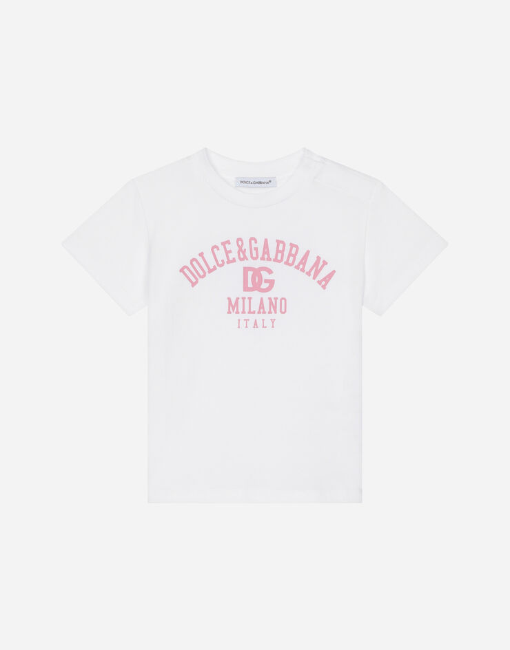 Dolce & Gabbana Jersey T-shirt with DG logo print Multicolor L1JTEVG7G3V
