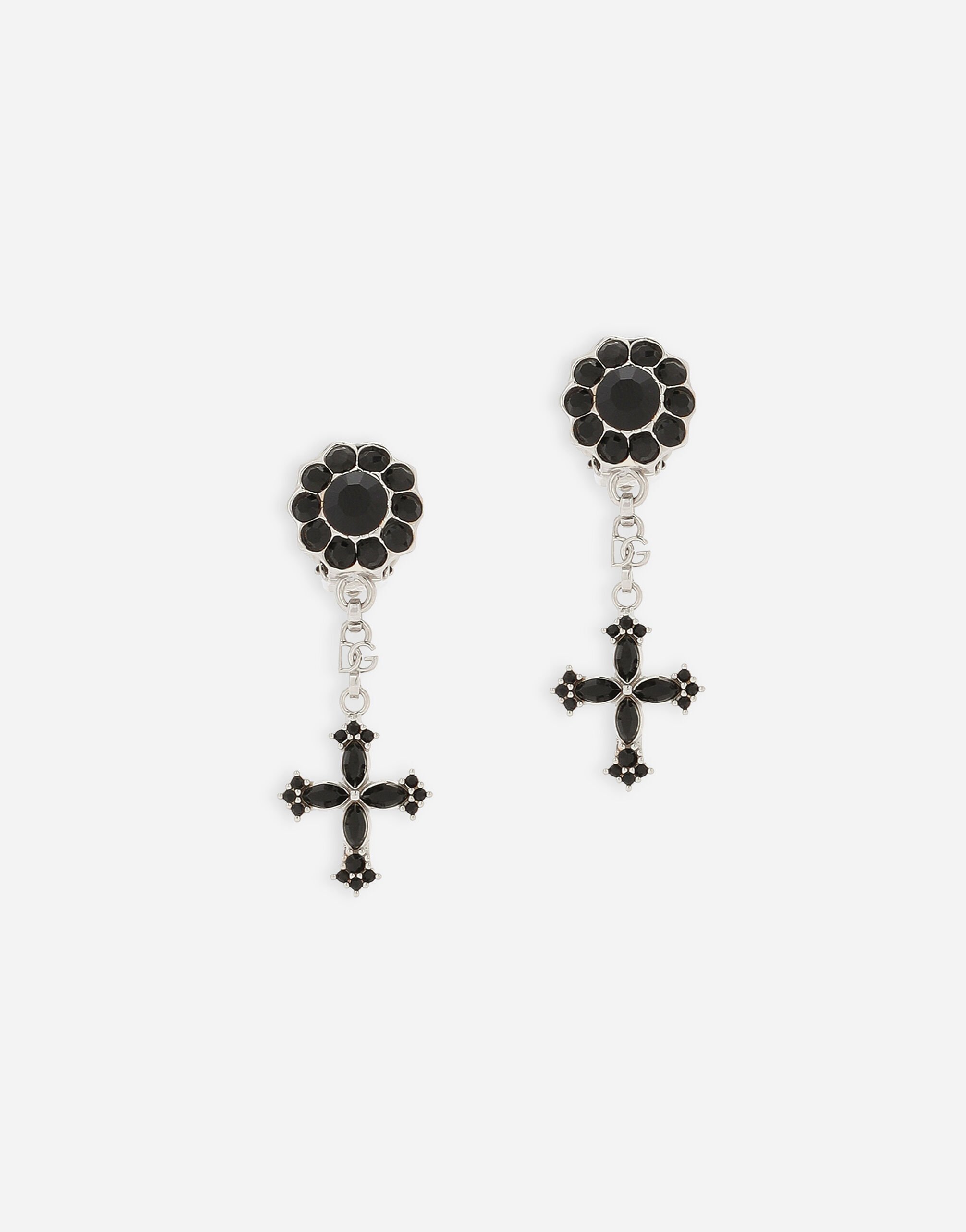Dolce & Gabbana Drop earrings with crosses Print F6JGHTHS10S