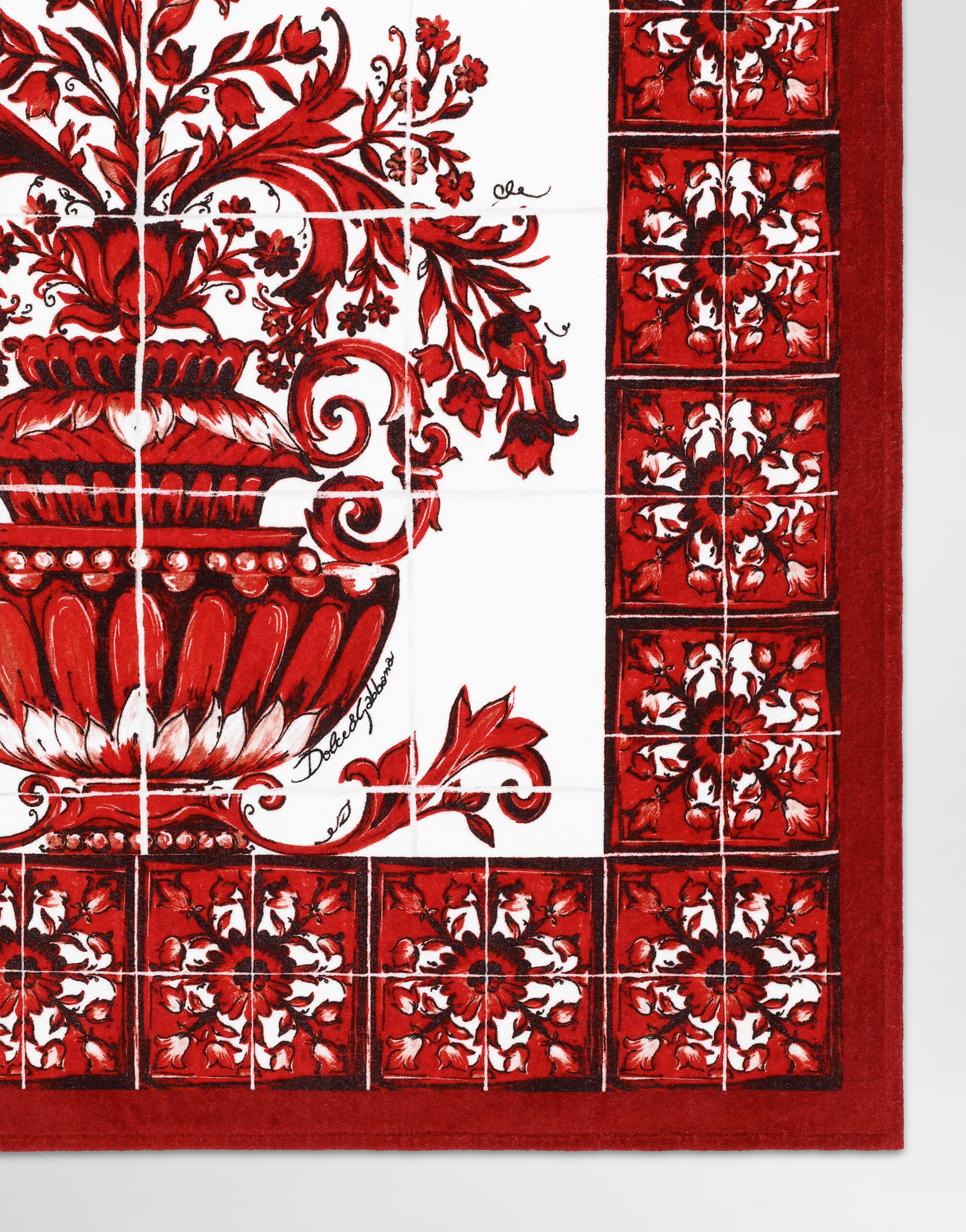 Majolica-print terry beach towel - thumbnail 2