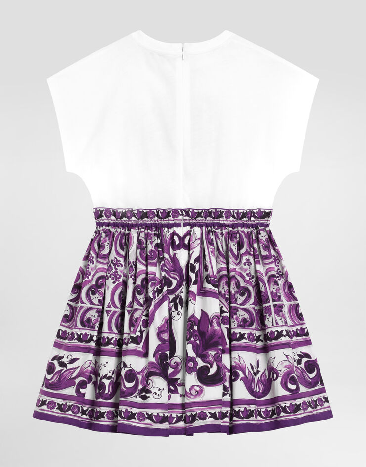 Dolce & Gabbana Majolica-print short-sleeved dress Multicolor L5JDAFG7PEE