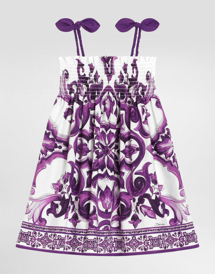Dolce & Gabbana Majolica-print sleeveless poplin dress Multicolor L54DE0HH5EN