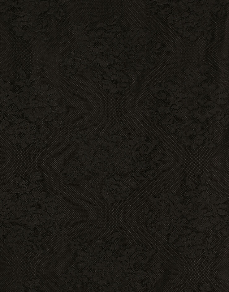 Dolce & Gabbana Lace pencil skirt with slit Black F4CSJTHLMO7