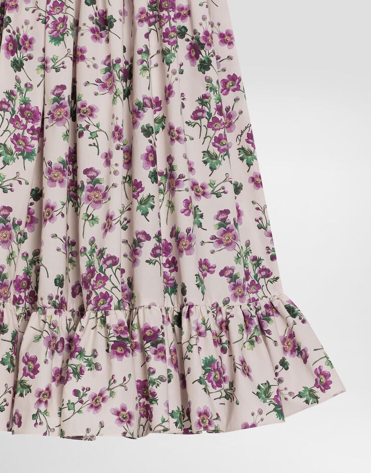 Dolce & Gabbana Poplin dress with violet print Print L53DX2HS5TX