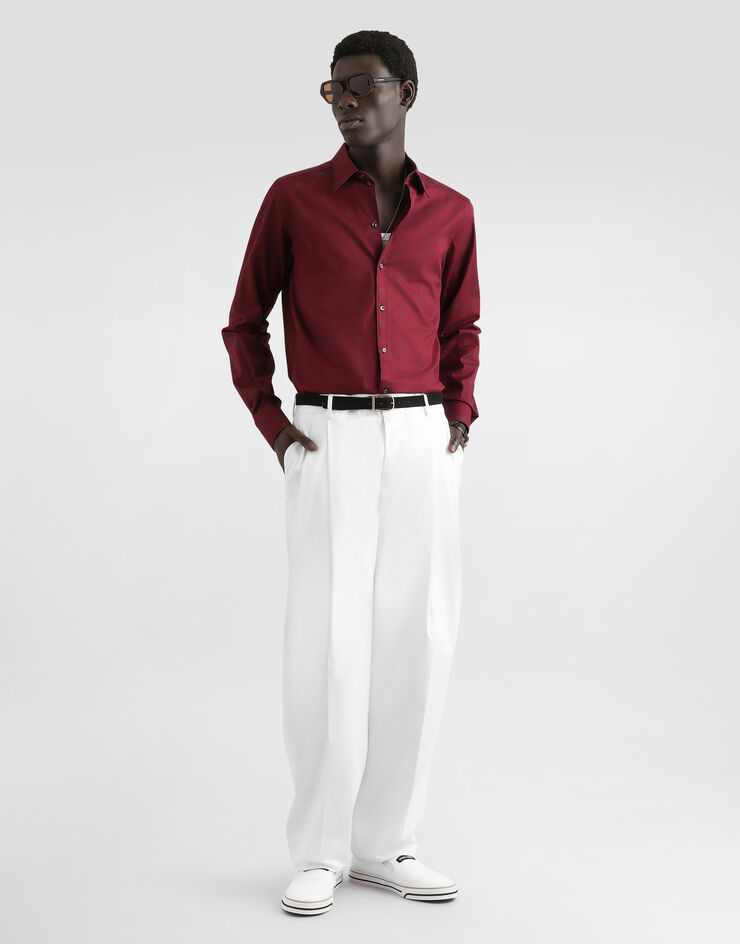 Dolce & Gabbana Hemd Martini aus Popeline mit Logo-Print Multicolor G5ML1THS5T7