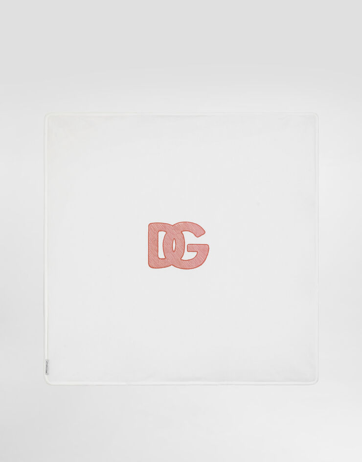 Dolce & Gabbana Interlock blanket with print and bow Multicolor LNJAE7G7PNO