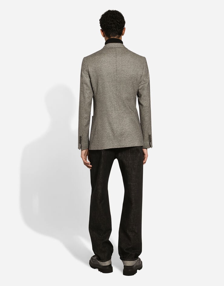Dolce & Gabbana Zweireihige Jacke Portofino aus Stretch-Flanell Dolce & Gabbana Zweireihige Jacke Portofino aus Stretch-Flanell Grau G2TW3TFMCA0