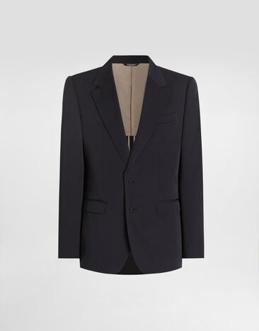 Dolce & Gabbana Single-breasted taormina wool canvas jacket Grey G2WG7TFUBGZ