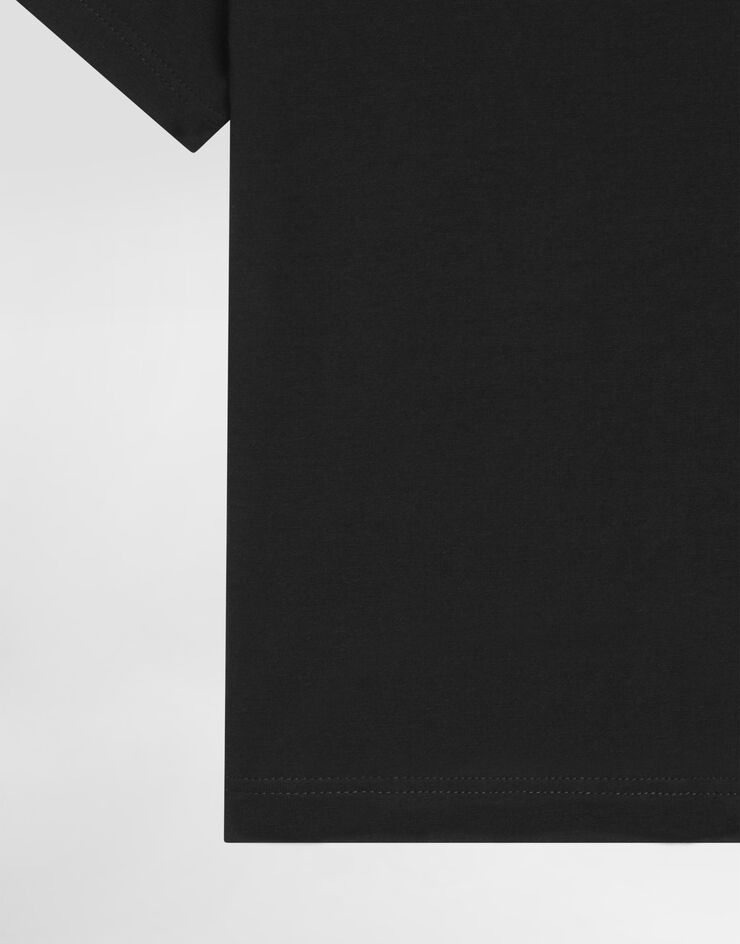 Dolce & Gabbana Jersey t-shirt with logo embroidery Black L4JT7NG7STN