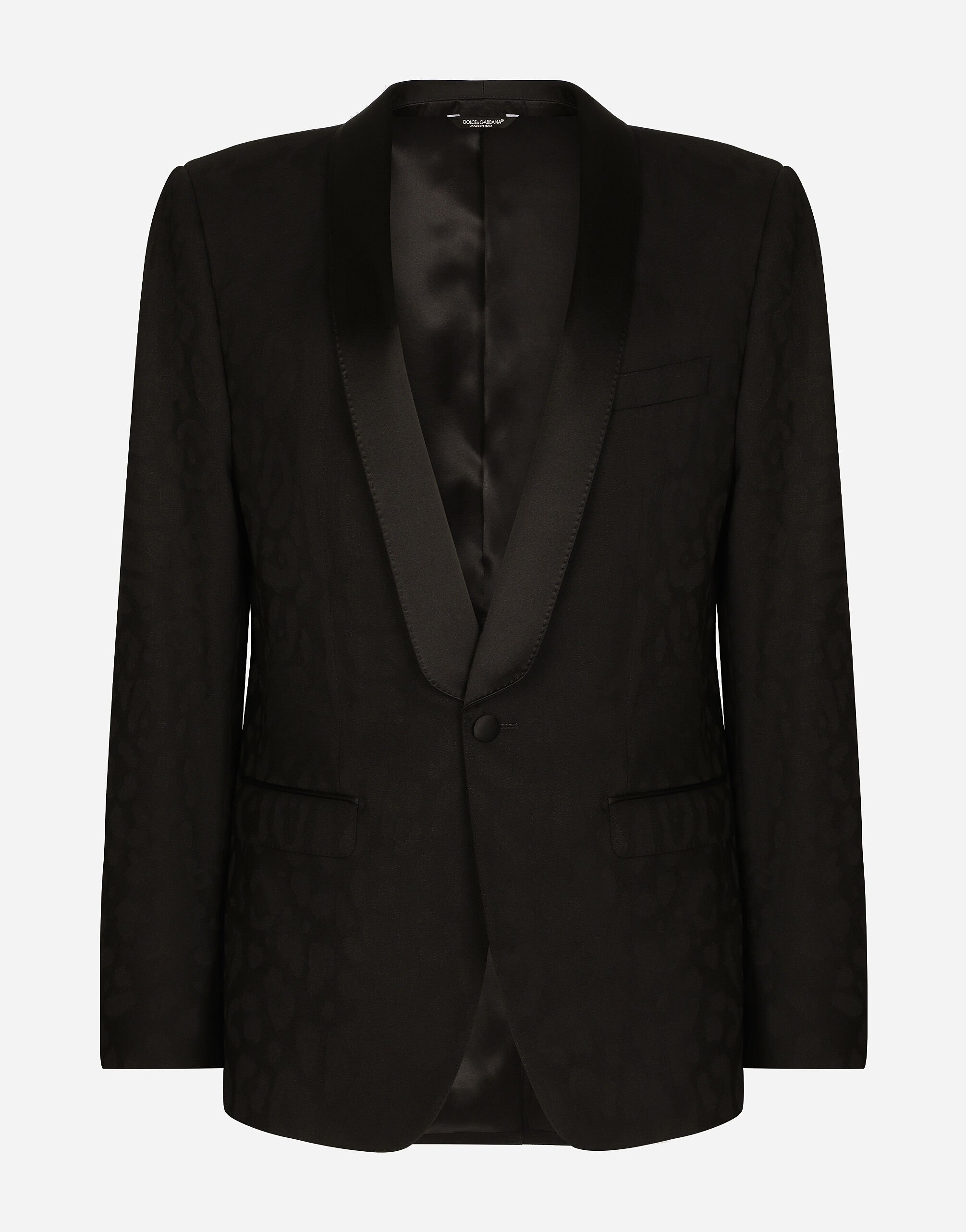 Dolce & Gabbana Single-breasted Sicilia-fit jacket in leopard-design wool jacquard Multicolor G2QU4TFR2ZJ