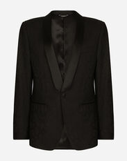 Dolce & Gabbana Single-breasted Sicilia-fit jacket in leopard-design wool jacquard Brown G2SJ0THUMG4