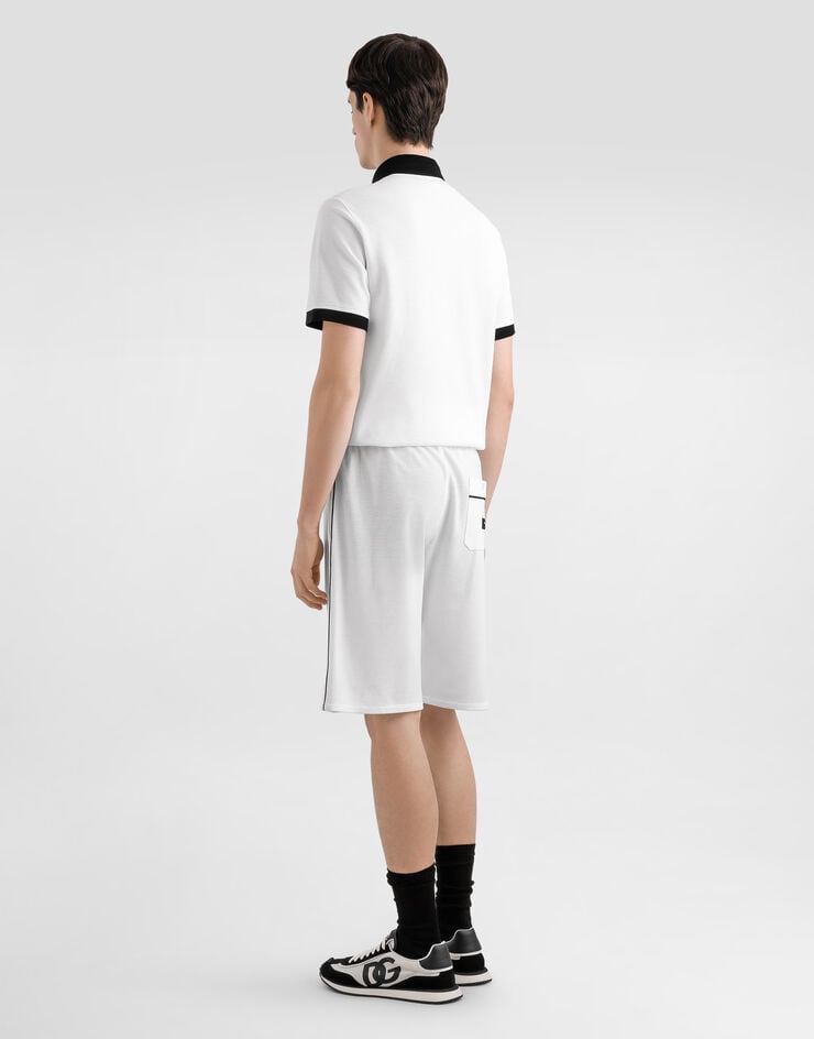 Dolce & Gabbana Hose aus Baumwollpiqué Weiss GV5MAZHU7UT