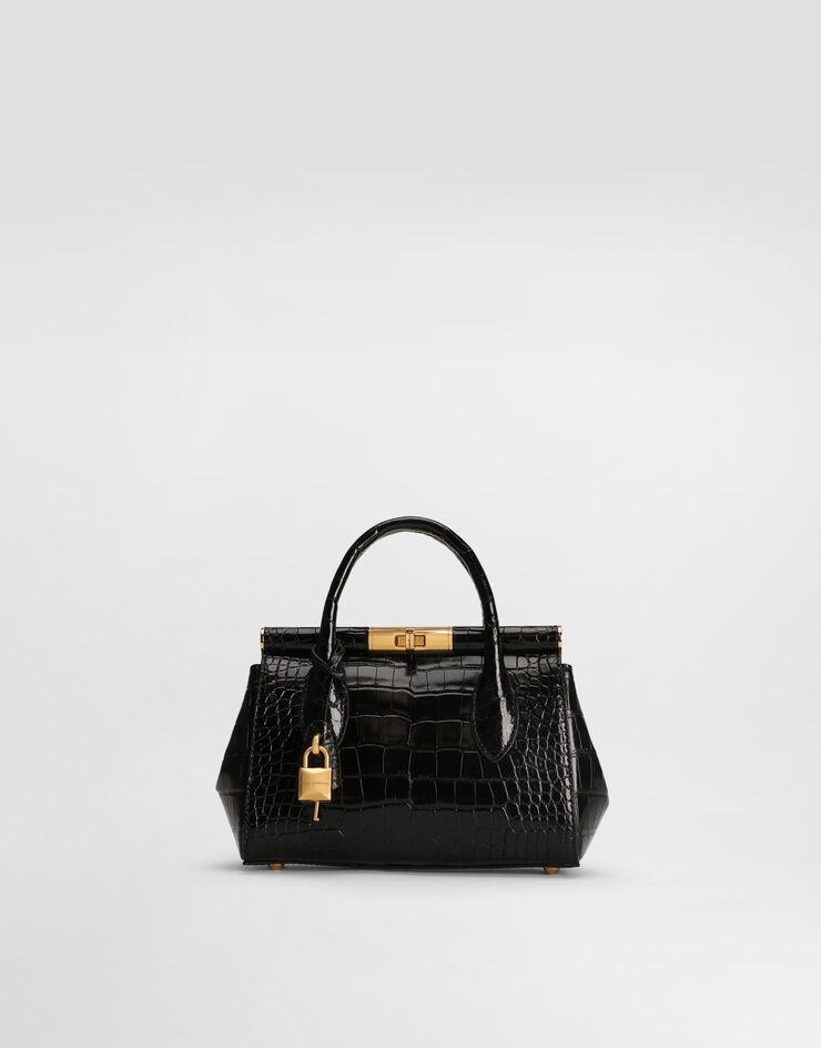 Dolce & Gabbana Marlene day mini handbag in polished alligator Black BB7744A2R08