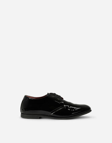 Dolce & Gabbana حذاء ديربي من جلد لامع أسود EB0003AB000