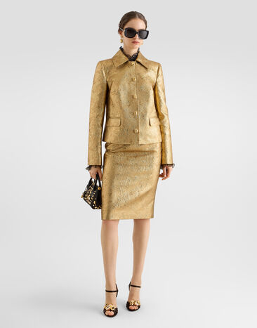 Dolce & Gabbana Lamé jacquard jacket Gold F27KWZFJODW