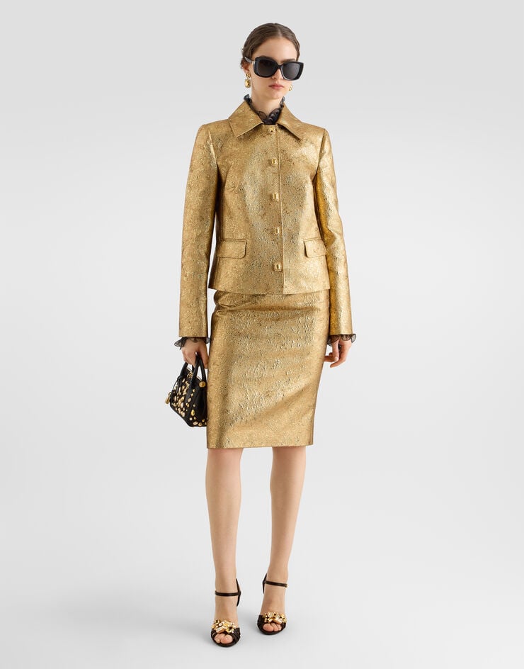 Dolce & Gabbana Lamé jacquard jacket Gold F27KWZFJODW