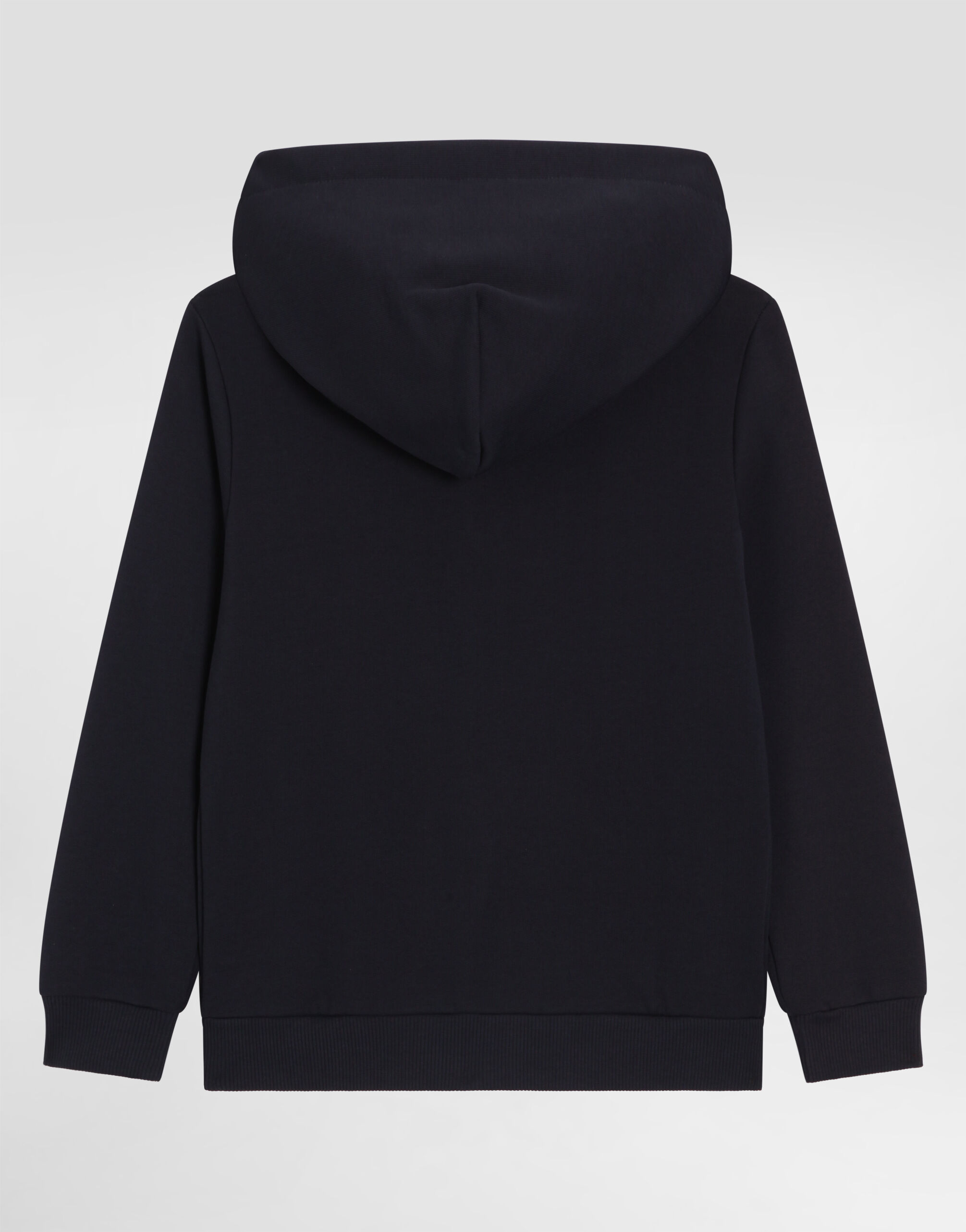 Hooded sweatshirt with logo plate in Blue for Boys | Dolce&Gabbana® US