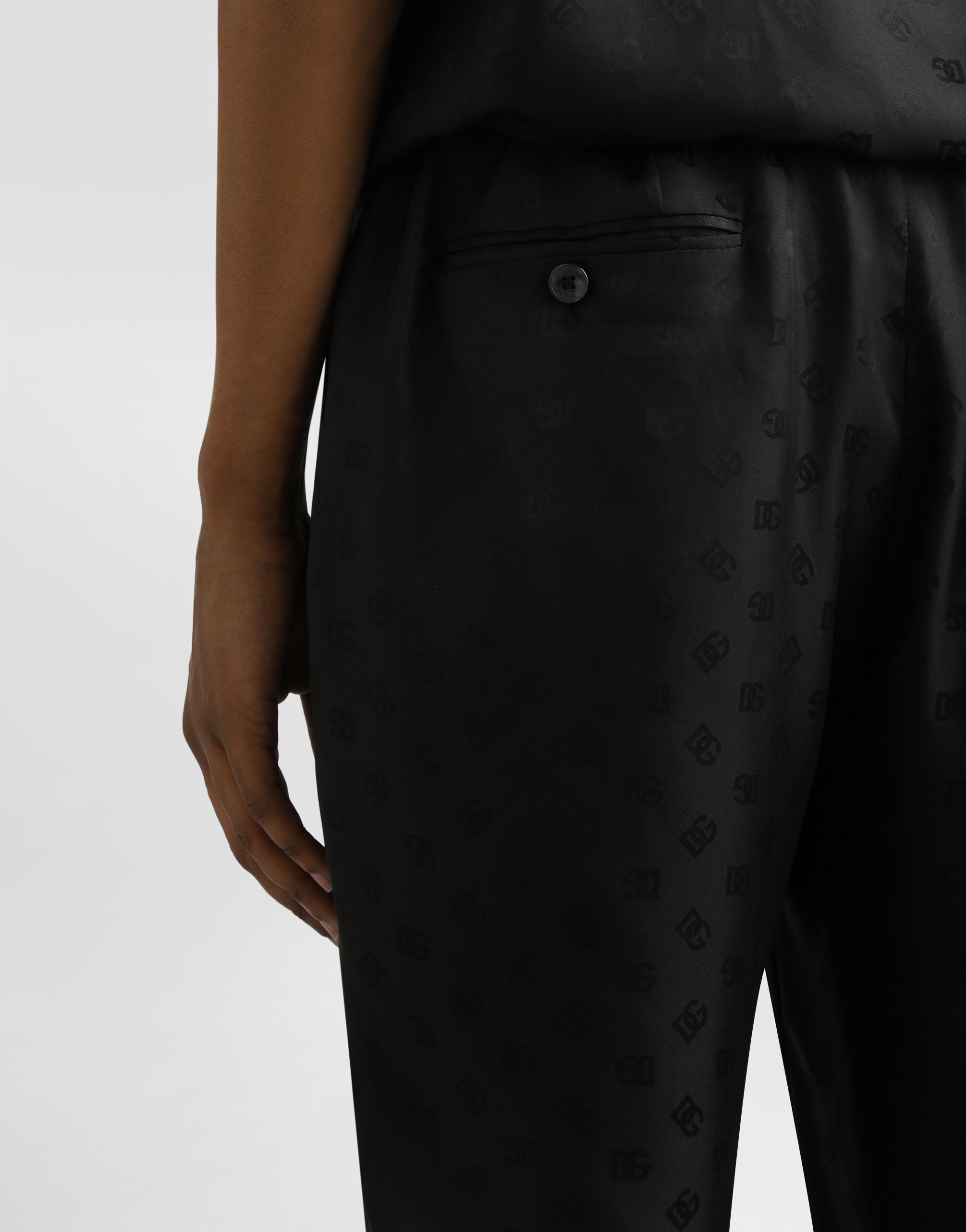 DG logo jacquard trousers in Black for Men | Dolce&Gabbana® US