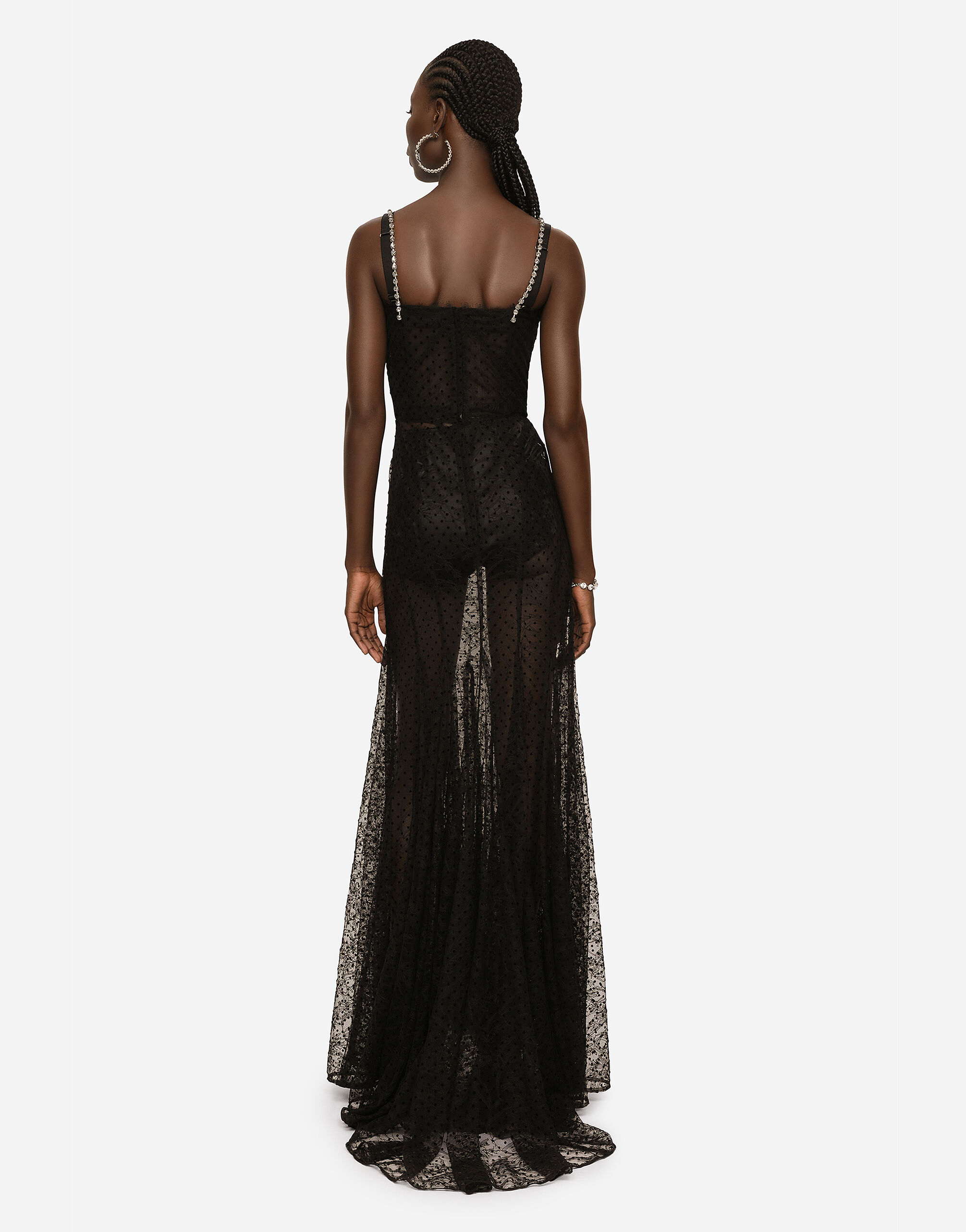 KIM DOLCE&GABBANA Organzine calf-length corset dress in